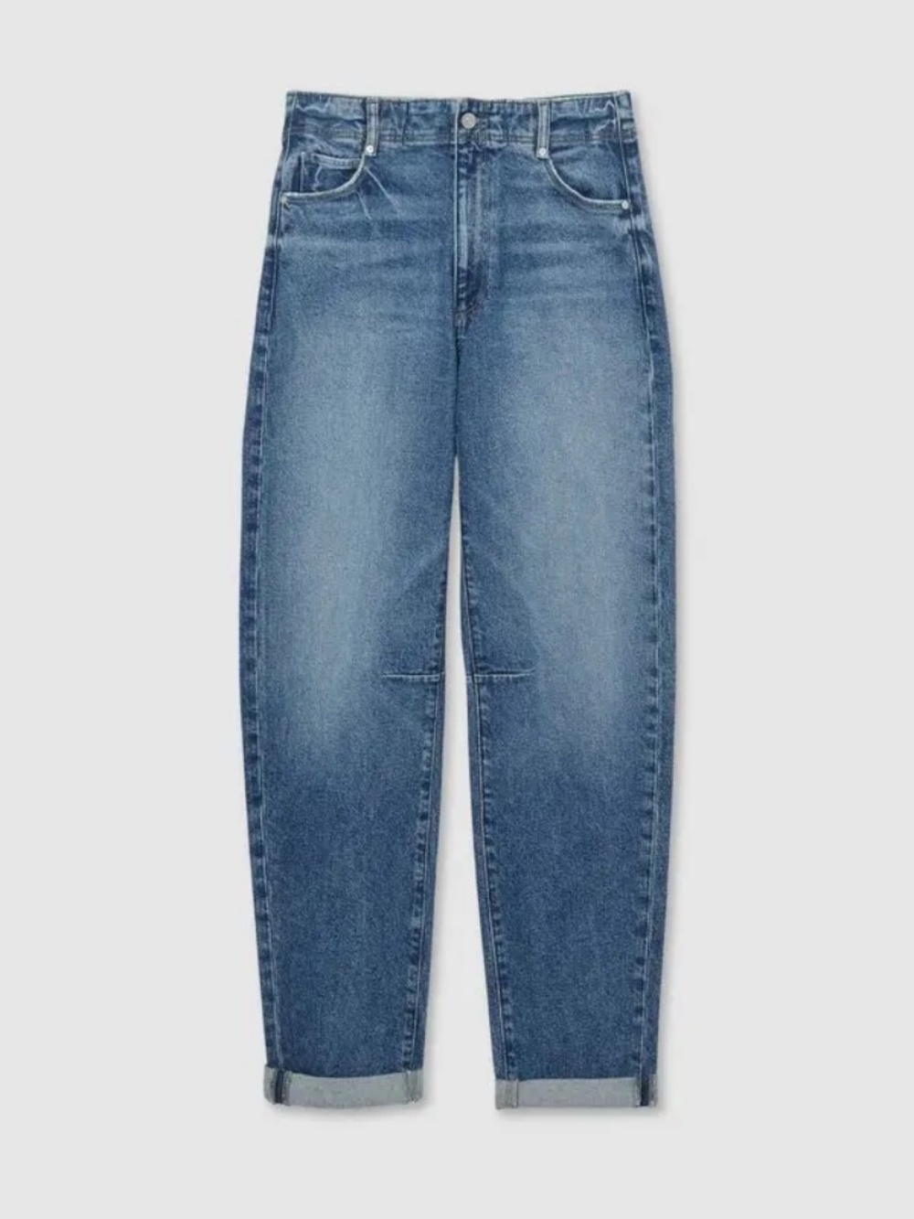 he PAIGE Alexis jeans feature a refined barrel-leg and rolled cuffs